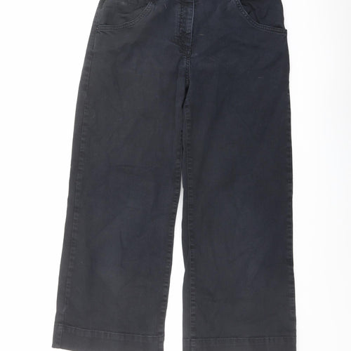 Jigsaw Womens Blue Cotton Wide-Leg Jeans Size 30 in L27 in Regular Button