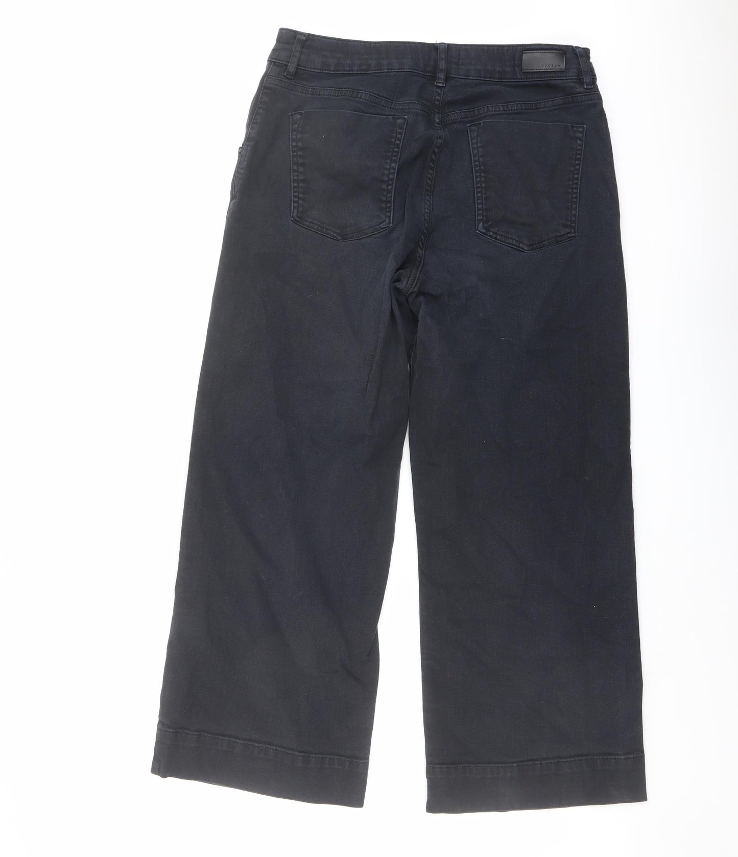 Jigsaw Womens Blue Cotton Wide-Leg Jeans Size 30 in L27 in Regular Button