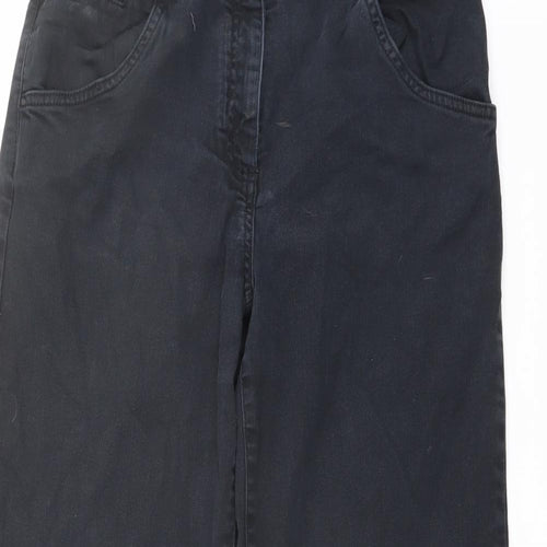 Jigsaw Womens Blue Cotton Wide-Leg Jeans Size 30 in L27 in Regular Button
