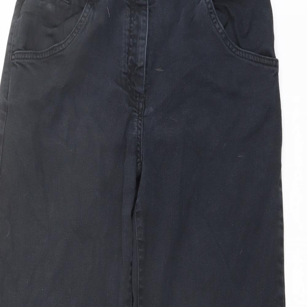 Jigsaw Womens Blue Cotton Wide-Leg Jeans Size 30 in L27 in Regular Button