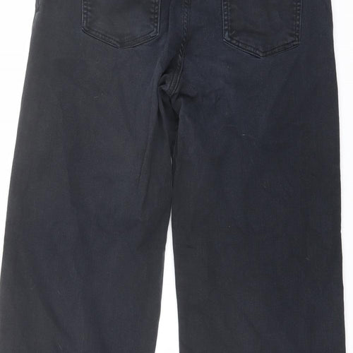 Jigsaw Womens Blue Cotton Wide-Leg Jeans Size 30 in L27 in Regular Button