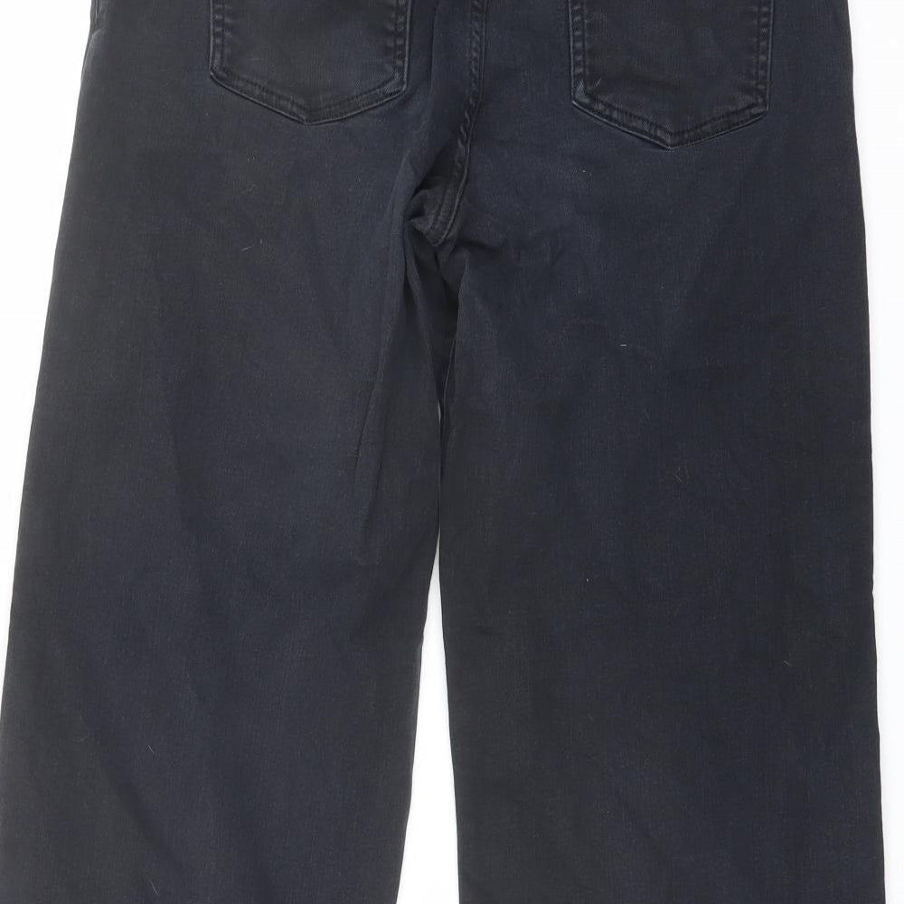 Jigsaw Womens Blue Cotton Wide-Leg Jeans Size 30 in L27 in Regular Button