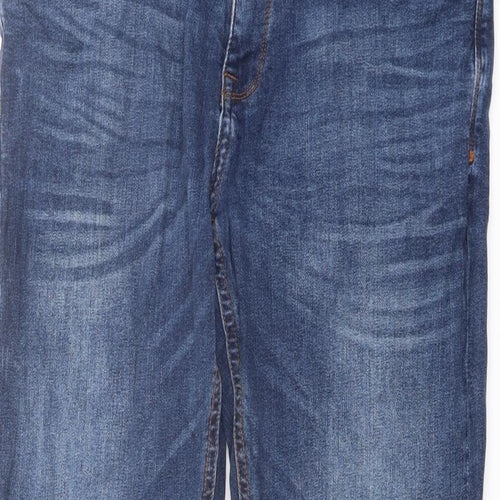 Matalan Mens Blue Cotton Straight Jeans Size 36 in L30 in Regular Button