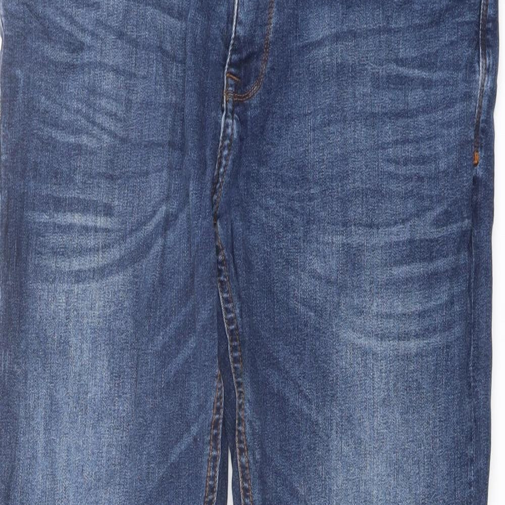 Matalan Mens Blue Cotton Straight Jeans Size 36 in L30 in Regular Button