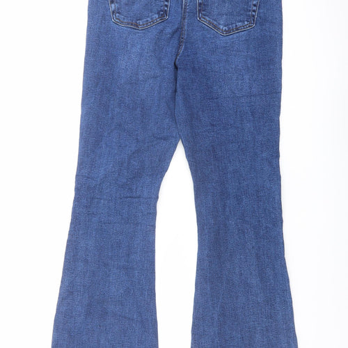 Papaya Womens Blue Cotton Bootcut Jeans Size 12 L30 in Regular Button