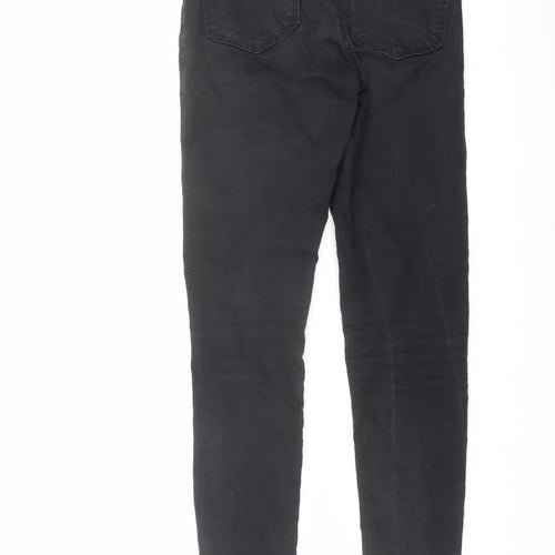Topshop Womens Black Cotton Skinny Jeans Size 28 in L32 in Regular Button
