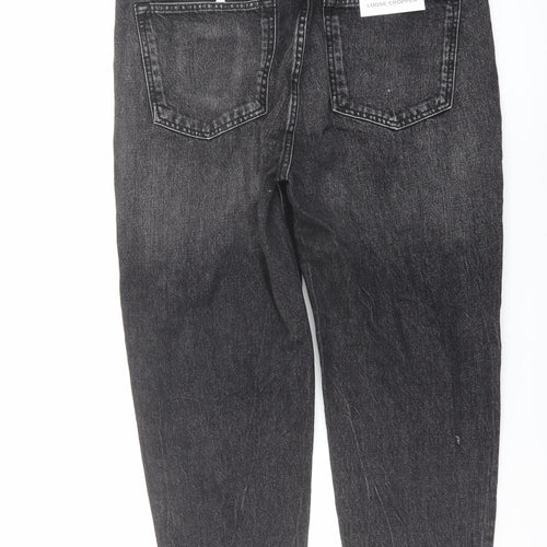 Zara Womens Grey Cotton Cropped Jeans Size 16 L24 in Regular Button
