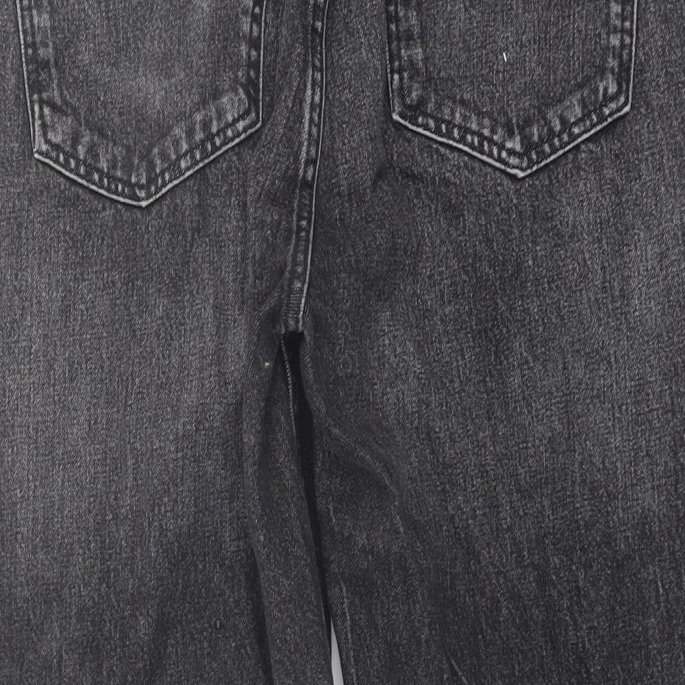 Zara Womens Grey Cotton Cropped Jeans Size 16 L24 in Regular Button
