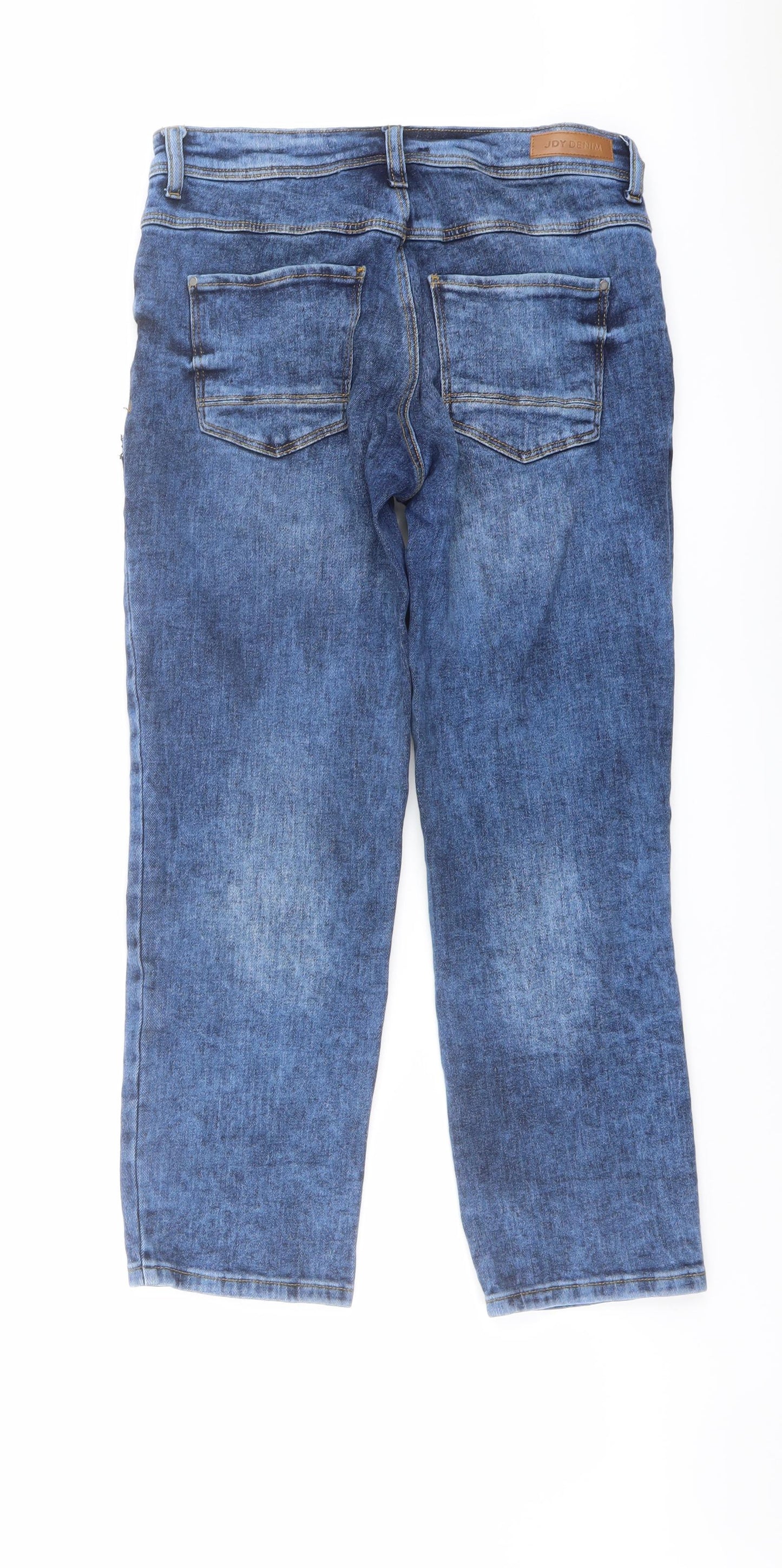 Jacqueline de Yong Womens Blue Cotton Straight Jeans Size 30 in L30 in Regular Button