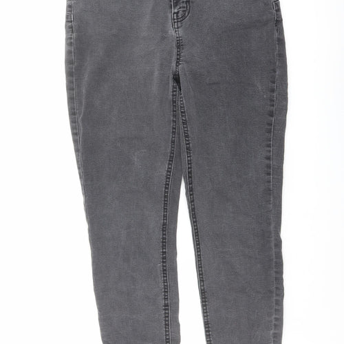 Denim & Co. Womens Grey Cotton Skinny Jeans Size 14 L26 in Regular Button