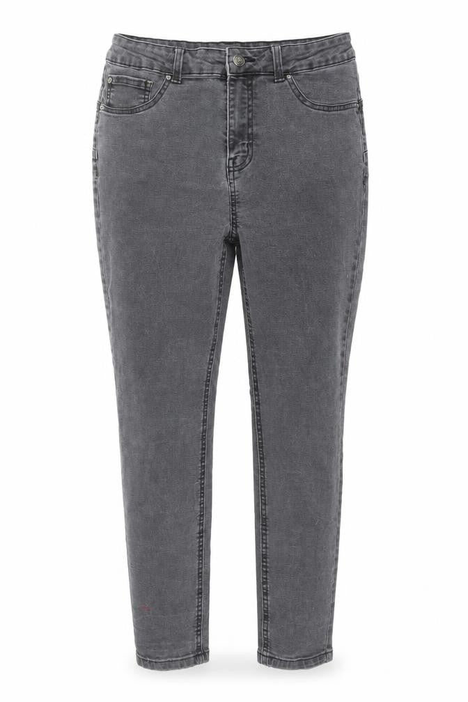 Denim & Co. Womens Grey Cotton Skinny Jeans Size 14 L26 in Regular Button