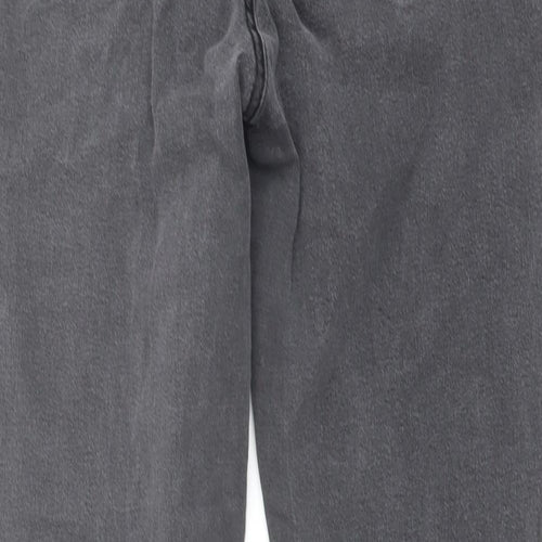 Denim & Co. Womens Grey Cotton Skinny Jeans Size 14 L26 in Regular Button