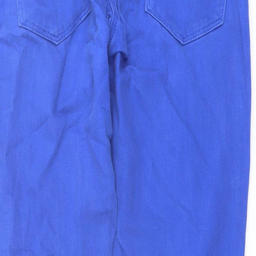 Marks and Spencer Womens Blue Cotton Straight Jeans Size 12 L28 in Regular Button