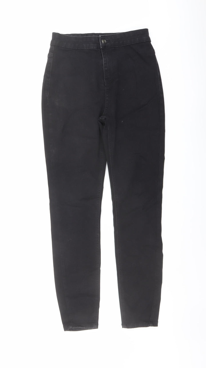 TU Womens Black Cotton Skinny Jeans Size 10 L27 in Regular Button