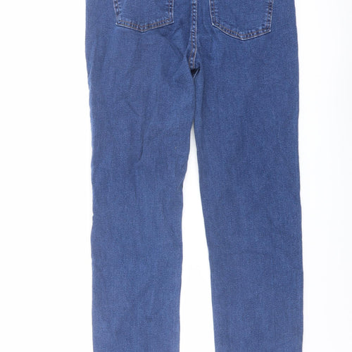 Marks and Spencer Womens Blue Cotton Straight Jeans Size 12 L30 in Regular Button