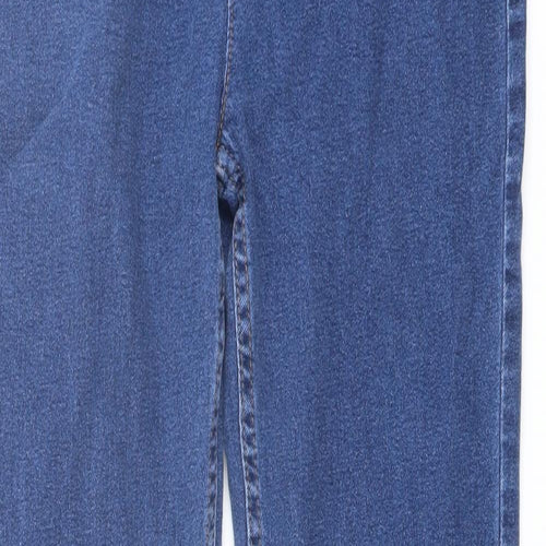 Marks and Spencer Womens Blue Cotton Straight Jeans Size 12 L30 in Regular Button