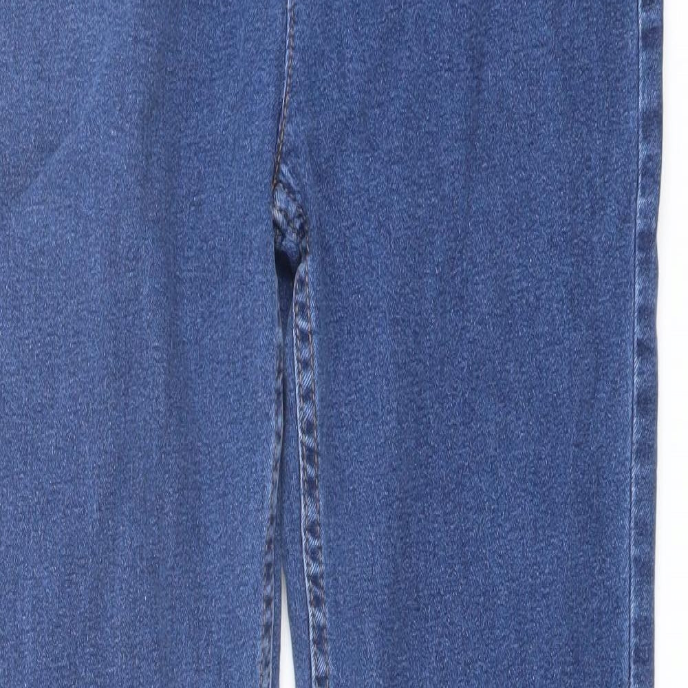 Marks and Spencer Womens Blue Cotton Straight Jeans Size 12 L30 in Regular Button