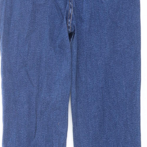 Marks and Spencer Womens Blue Cotton Straight Jeans Size 12 L30 in Regular Button