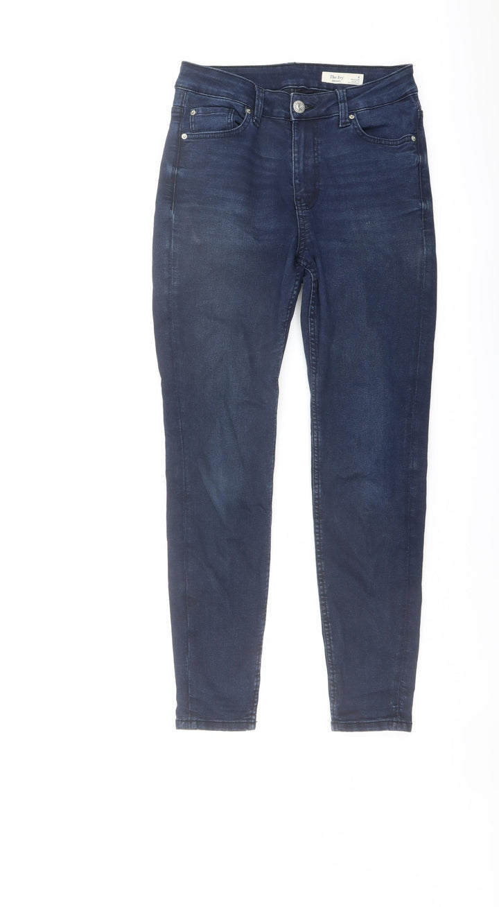 Marks and Spencer Womens Blue Cotton Skinny Jeans Size 8 L27 in Regular Button