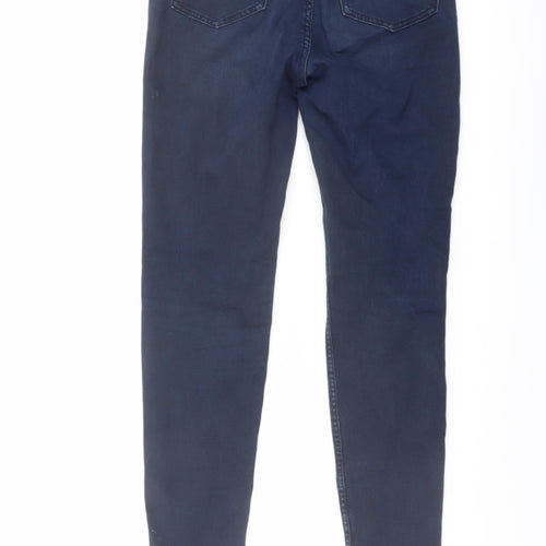 Marks and Spencer Womens Blue Cotton Skinny Jeans Size 8 L27 in Regular Button