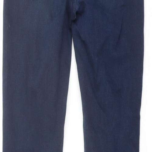 Marks and Spencer Womens Blue Cotton Skinny Jeans Size 8 L27 in Regular Button