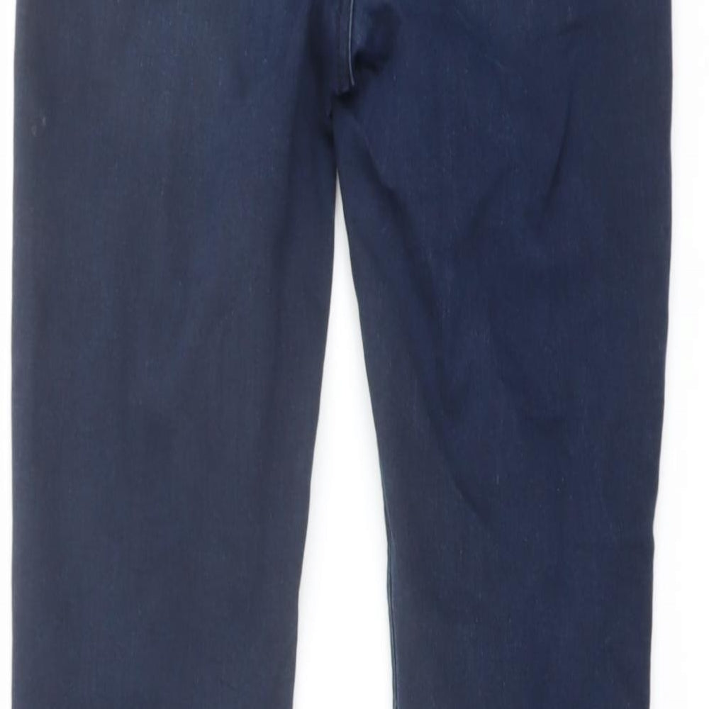 Marks and Spencer Womens Blue Cotton Skinny Jeans Size 8 L27 in Regular Button