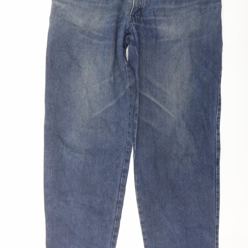 Armani Jeans Mens Blue Cotton Straight Jeans Size 34 in L30 in Regular Button