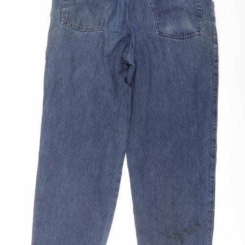 Armani Jeans Mens Blue Cotton Straight Jeans Size 34 in L30 in Regular Button