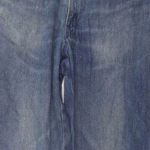 Armani Jeans Mens Blue Cotton Straight Jeans Size 34 in L30 in Regular Button