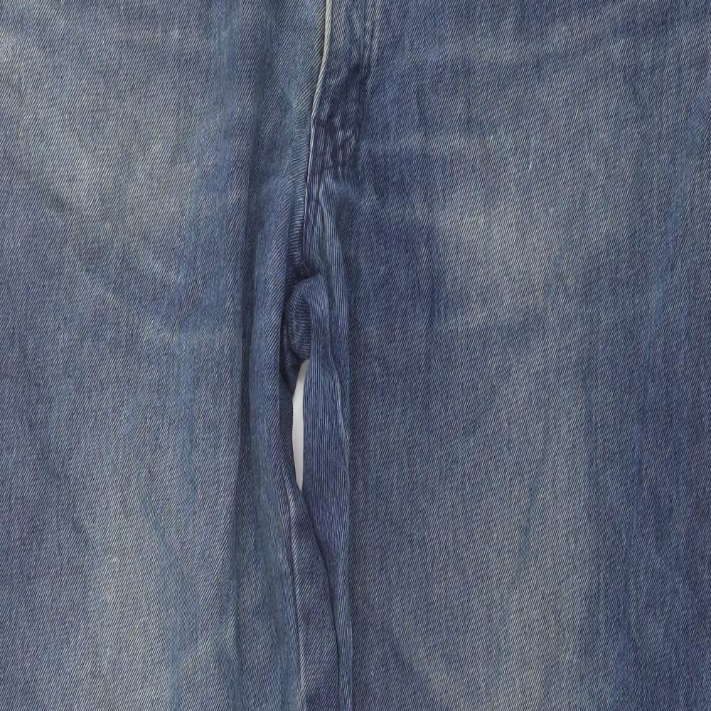 Armani Jeans Mens Blue Cotton Straight Jeans Size 34 in L30 in Regular Button