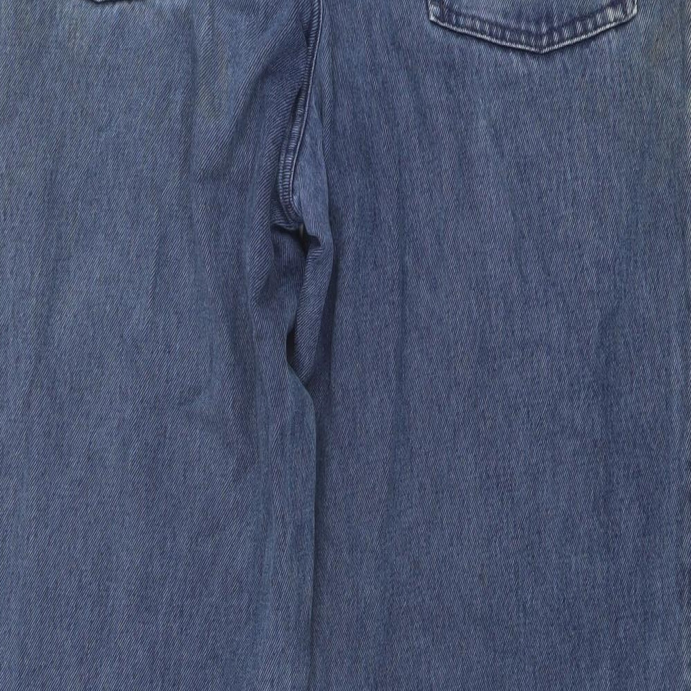 Armani Jeans Mens Blue Cotton Straight Jeans Size 34 in L30 in Regular Button