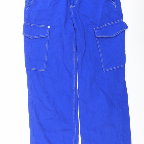 Denim & Co. Womens Blue Cotton Straight Jeans Size 12 L30 in Regular Button