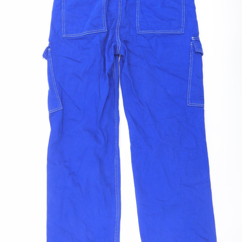 Denim & Co. Womens Blue Cotton Straight Jeans Size 12 L30 in Regular Button
