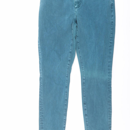 Lands' End Womens Green Cotton Skinny Jeans Size 10 L27 in Regular Button