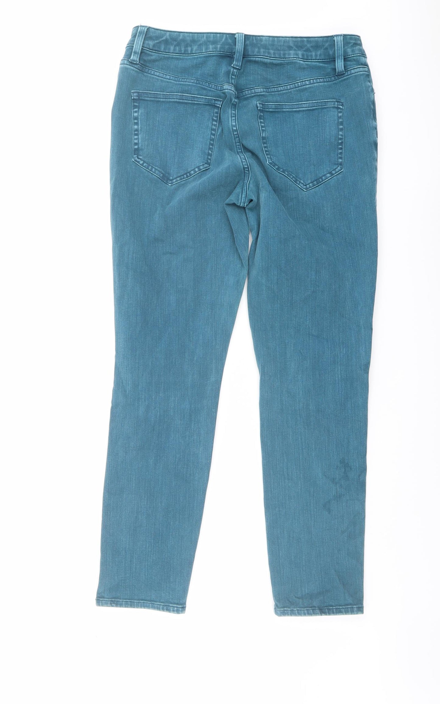 Lands' End Womens Green Cotton Skinny Jeans Size 10 L27 in Regular Button