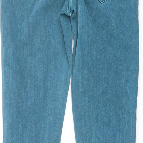 Lands' End Womens Green Cotton Skinny Jeans Size 10 L27 in Regular Button