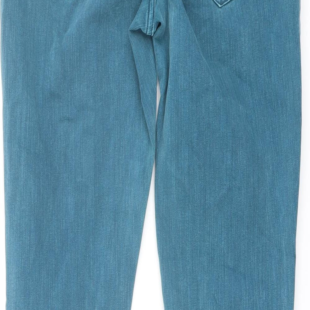 Lands' End Womens Green Cotton Skinny Jeans Size 10 L27 in Regular Button