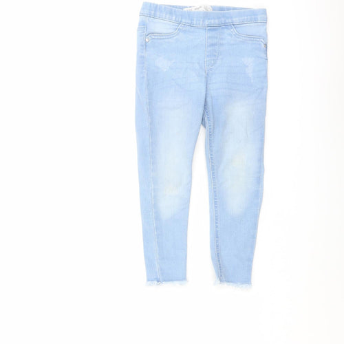 Denim & Co. Girls Blue Cotton Jegging Jeans Size 3-4 Years Regular Pullover