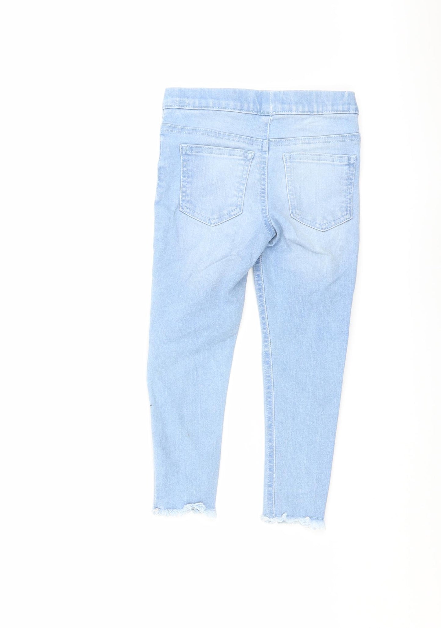 Denim & Co. Girls Blue Cotton Jegging Jeans Size 3-4 Years Regular Pullover