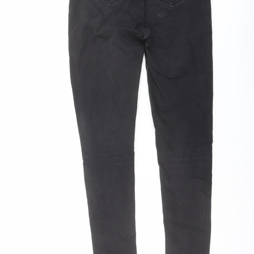 Marks and Spencer Womens Grey Cotton Skinny Jeans Size 8 L28 in Regular Button