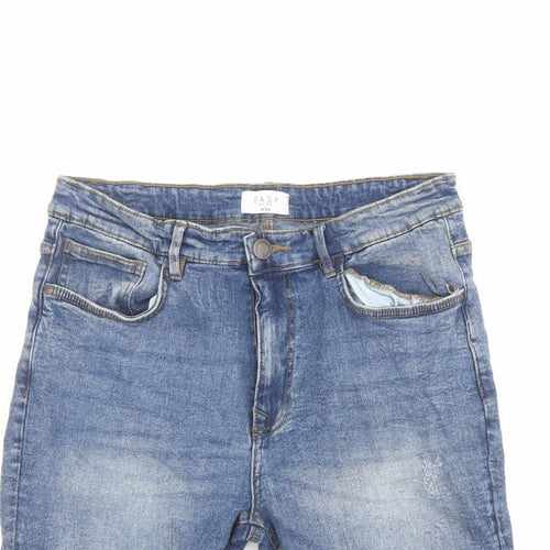 Easy Mens Blue Cotton Chino Shorts Size 34 in L11 in Regular Button