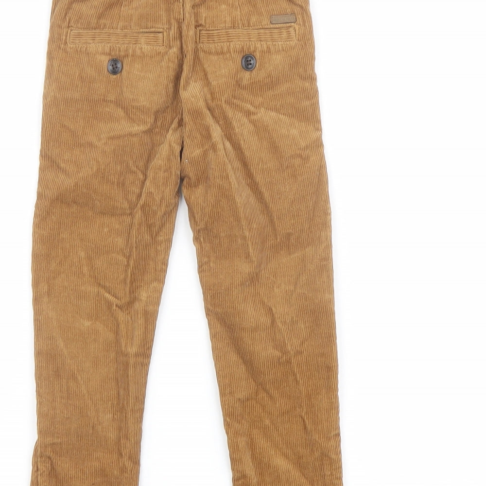 H&M Boys Brown Cotton Carrot Trousers Size 2 Years Regular Button