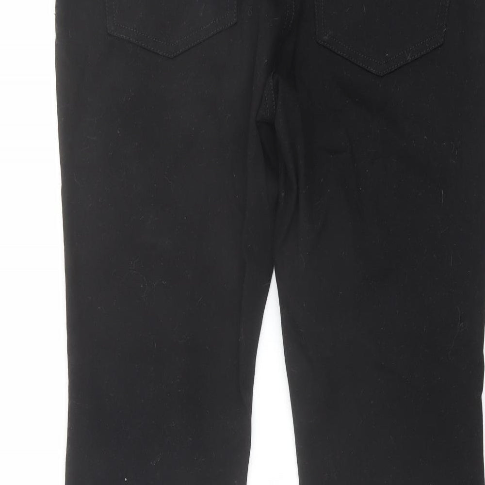 NEXT Womens Black Cotton Straight Jeans Size 12 L27 in Regular Button