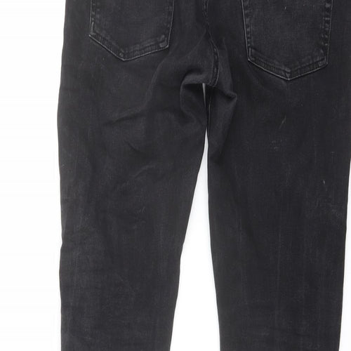 Topman Mens Black Cotton Straight Jeans Size 32 in L30 in Regular Button