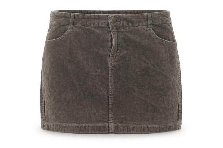 Mango Womens Brown Cotton A-Line Skirt Size 12 Button