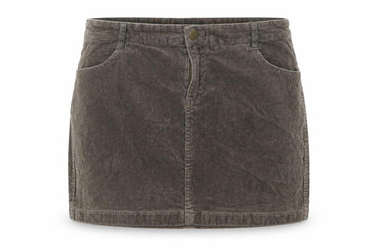 Mango Womens Brown Cotton A-Line Skirt Size 12 Button