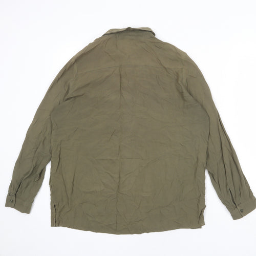 Divided by H&M Womens Green Viscose Basic Button-Up Size 12 Collared
