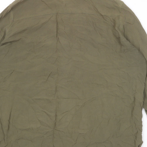 Divided by H&M Womens Green Viscose Basic Button-Up Size 12 Collared