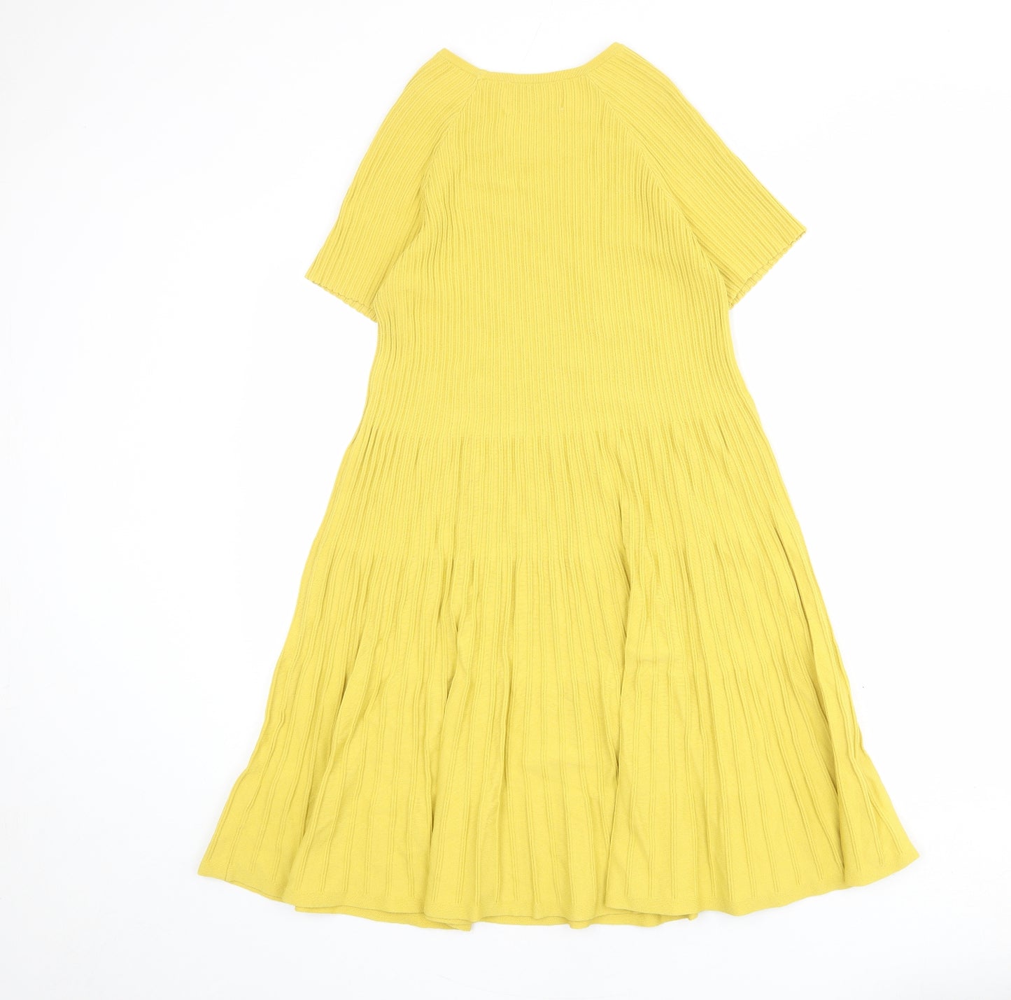 Harkel Womens Yellow Viscose A-Line Size 12 Boat Neck Pullover