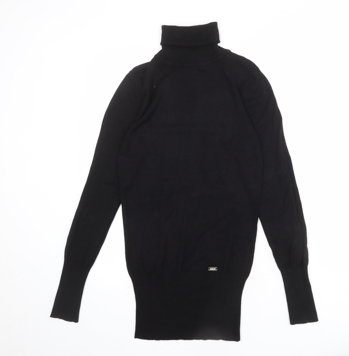 West One Womens Black Roll Neck Acrylic Pullover Jumper Size 10